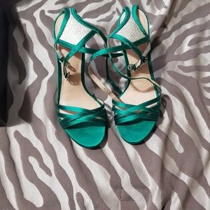 Green and gold Colin Stewart heels